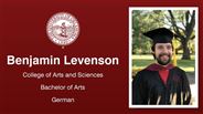 Benjamin Levenson - College of Arts and Sciences - Bachelor of Arts - German