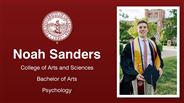 Noah Sanders - College of Arts and Sciences - Bachelor of Arts - Psychology