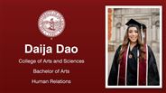 Daija Dao - College of Arts and Sciences - Bachelor of Arts - Human Relations