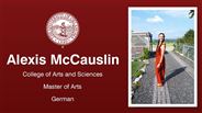 Alexis McCauslin - College of Arts and Sciences - Master of Arts - German