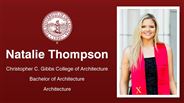 Natalie Thompson - Natalie Thompson - Christopher C. Gibbs College of Architecture - Bachelor of Architecture - Architecture
