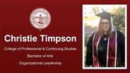 Christie Timpson - College of Professional & Continuing Studies - Bachelor of Arts - Organizational Leadership