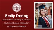 Emily Doring - Emily Doring - Jeannine Rainbolt College of Education - Bachelor of Science in Education - Language Arts Education