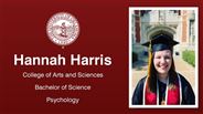 Hannah Harris - College of Arts and Sciences - Bachelor of Science - Psychology