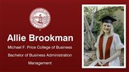 Allie Brookman - Michael F. Price College of Business - Bachelor of Business Administration - Management