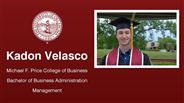 Kadon Velasco - Michael F. Price College of Business - Bachelor of Business Administration - Management