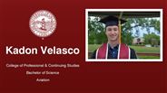 Kadon Velasco - College of Professional & Continuing Studies - Bachelor of Science - Aviation