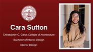 Cara Sutton - Christopher C. Gibbs College of Architecture - Bachelor of Interior Design - Interior Design