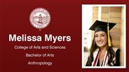 Melissa Myers - College of Arts and Sciences - Bachelor of Arts - Anthropology