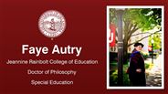 Faye Autry - Jeannine Rainbolt College of Education - Doctor of Philosophy - Special Education