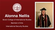 Alonna Nellis - Boren College of International Studies - Bachelor of Arts - International Security Studies