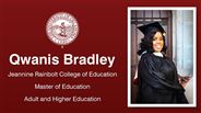 Qwanis Bradley - Jeannine Rainbolt College of Education - Master of Education - Adult and Higher Education