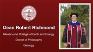 Dean Robert Richmond - Mewbourne College of Earth and Energy - Doctor of Philosophy - Geology