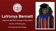 LaVonya Bennett - Jeannine Rainbolt College of Education - Doctor of Philosophy - Counseling Psychology