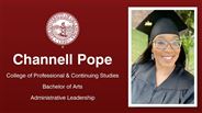 Channell Pope - College of Professional & Continuing Studies - Bachelor of Arts - Administrative Leadership