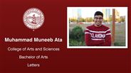 Muhammad Muneeb Ata - College of Arts and Sciences - Bachelor of Arts - Letters