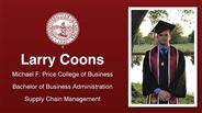 Larry Coons - Michael F. Price College of Business - Bachelor of Business Administration - Supply Chain Management