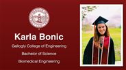 Karla Bonic - Gallogly College of Engineering - Bachelor of Science - Biomedical Engineering