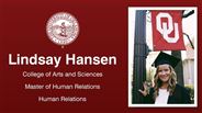 Lindsay Hansen - College of Arts and Sciences - Master of Human Relations - Human Relations