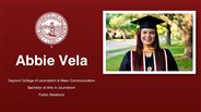 Abbie Vela - Gaylord College of Journalism & Mass Communication - Bachelor of Arts in Journalism - Public Relations