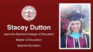 Stacey Dutton - Jeannine Rainbolt College of Education - Master of Education - Special Education