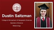 Dustin Saltzman - College of Atmospheric & Geographic Sciences - Bachelor of Science - Meteorology