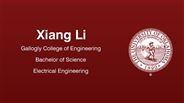 Xiang Li - Gallogly College of Engineering - Bachelor of Science - Electrical Engineering