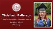 Christiaan Patterson - College of Atmospheric & Geographic Sciences - Bachelor of Science - Meteorology