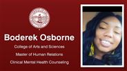 Boderek Osborne - College of Arts and Sciences - Master of Human Relations - Clinical Mental Health Counseling