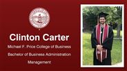Clinton Carter - Clinton Carter - Michael F. Price College of Business - Bachelor of Business Administration - Management