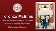 Toronzo McInnis - Jeannine Rainbolt College of Education - Bachelor of Science in Education - Mathematics Education