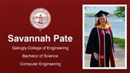 Savannah Pate - Gallogly College of Engineering - Bachelor of Science - Computer Engineering