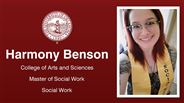 Harmony Benson - College of Arts and Sciences - Master of Social Work - Social Work