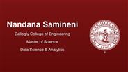 Nandana Samineni - Gallogly College of Engineering - Master of Science - Data Science & Analytics