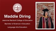 Maddie Diring - Jeannine Rainbolt College of Education - Bachelor of Science in Education - Language Arts Education