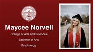 Maycee Norvell - College of Arts and Sciences - Bachelor of Arts - Psychology
