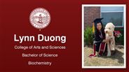 Lynn Duong - College of Arts and Sciences - Bachelor of Science - Biochemistry