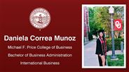 Daniela Correa Munoz - Michael F. Price College of Business - Bachelor of Business Administration - International Business