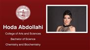 Hoda Abdollahi - College of Arts and Sciences - Bachelor of Science - Chemistry and Biochemistry