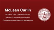 McLean Carlin - Michael F. Price College of Business - Bachelor of Business Administration - Entrepreneurship and Venture Management