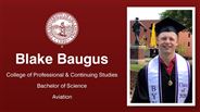 Blake Baugus - College of Professional & Continuing Studies - Bachelor of Science - Aviation