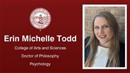 Erin Michelle Todd - College of Arts and Sciences - Doctor of Philosophy - Psychology