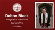 Dalton Black - Dalton Black - College of Arts and Sciences - Bachelor of Arts - Psychology