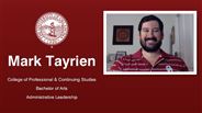 Mark Tayrien - College of Professional & Continuing Studies - Bachelor of Arts - Administrative Leadership