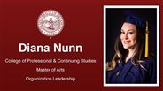 Diana Nunn - College of Professional & Continuing Studies - Master of Arts - Organization Leadership
