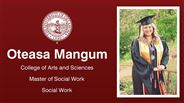 Oteasa Mangum - Oteasa Mangum - College of Arts and Sciences - Master of Social Work - Social Work
