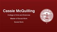 Cassie McQuilling - College of Arts and Sciences - Master of Social Work - Social Work