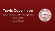 Travis Copenhaver - College of Professional & Continuing Studies - Bachelor of Arts - Integrative Studies