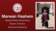 Marwan Hashem - Gallogly College of Engineering - Bachelor of Science - Mechanical Engineering