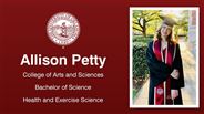Allison Petty - College of Arts and Sciences - Bachelor of Science - Health and Exercise Science